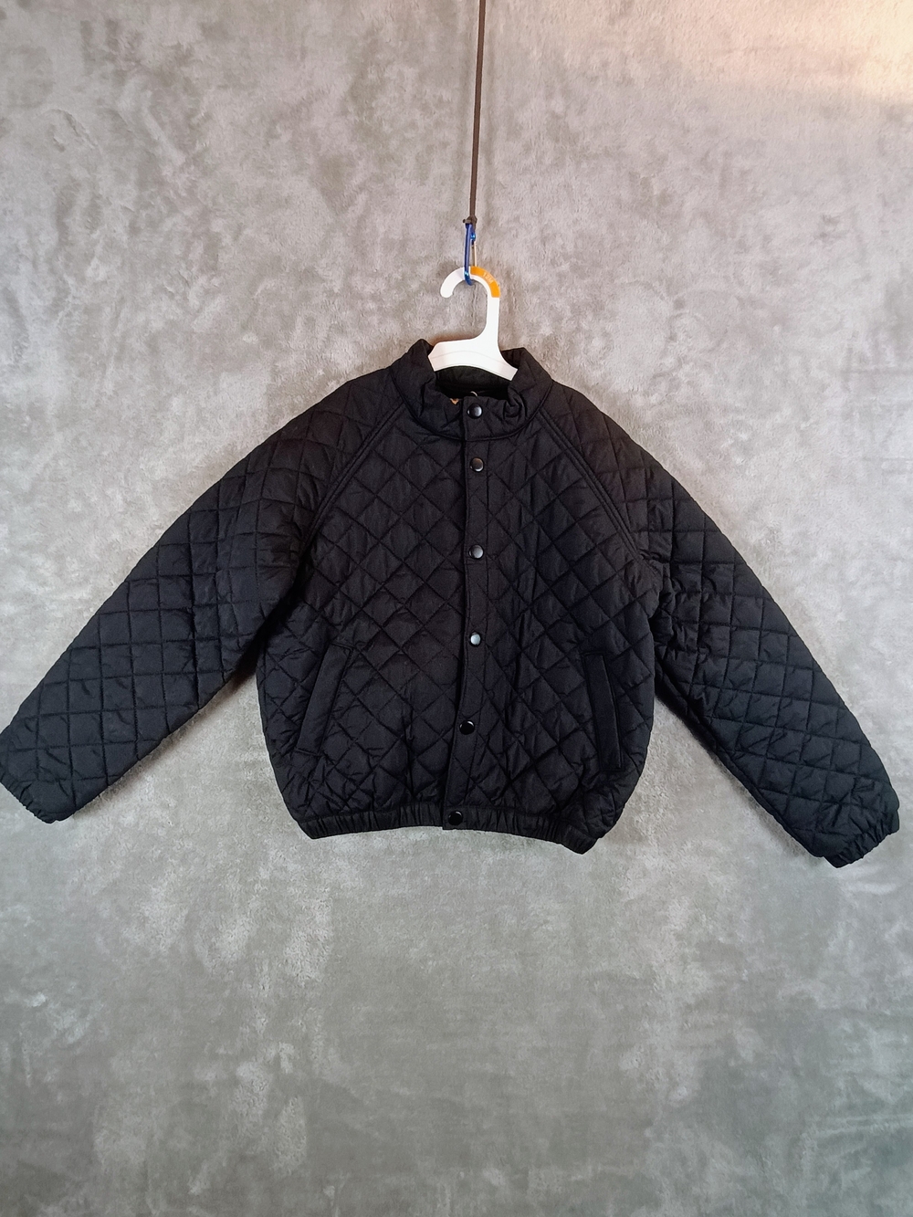 Black Quilted Girls Jacket - Lightweight Puffer Coat Size 8